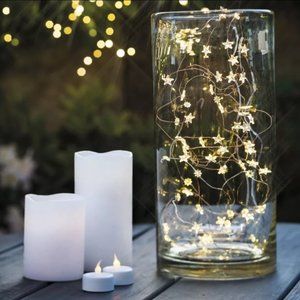 Led Fairy Lights Wire String with stars 5M/50LED Batery Power Home In/Out Door